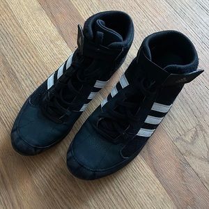 Black men’s adidas wrestling shoes . Used one season. Size 8.5